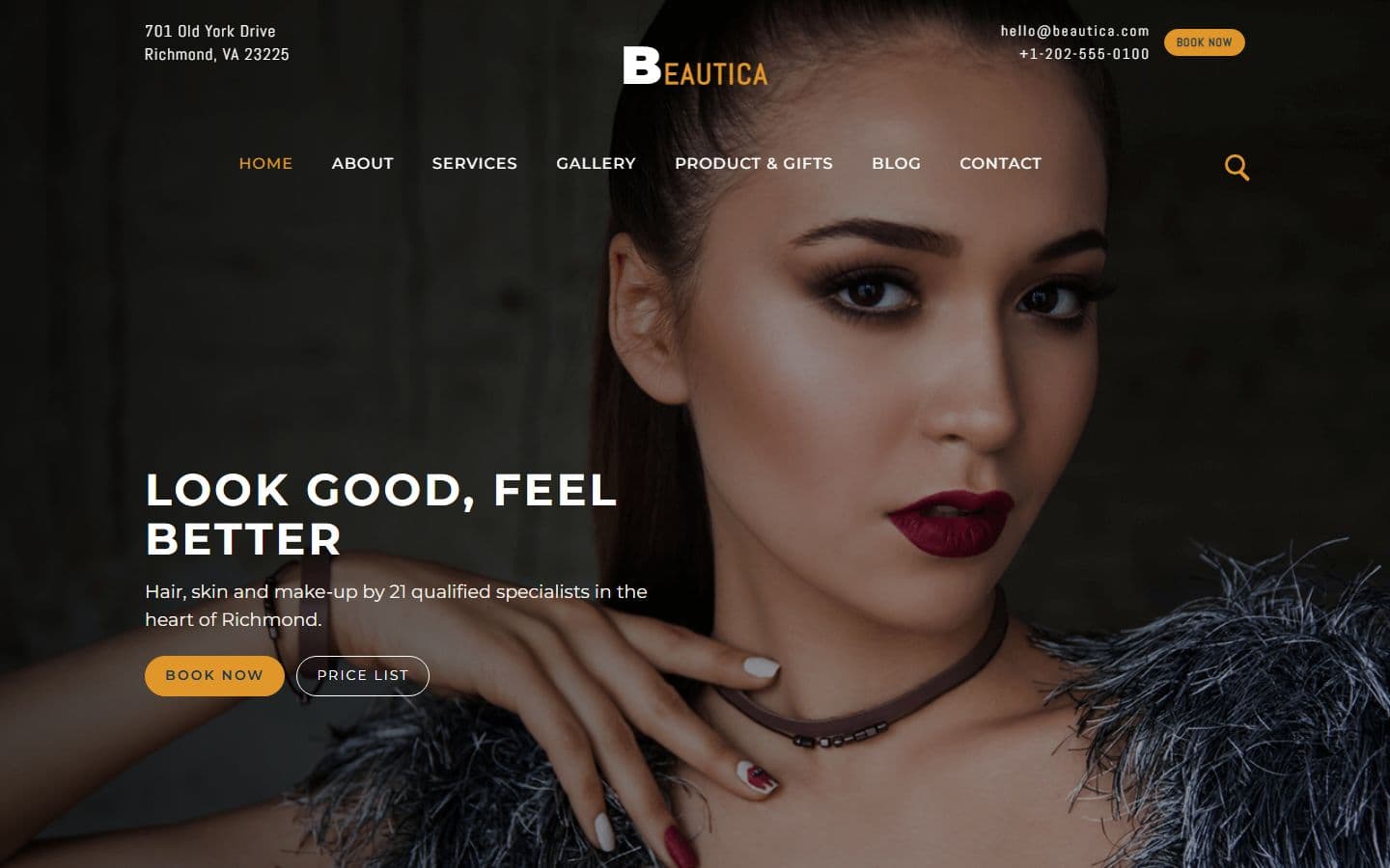 Beautica- HTML Fashion Design Website Template home page
