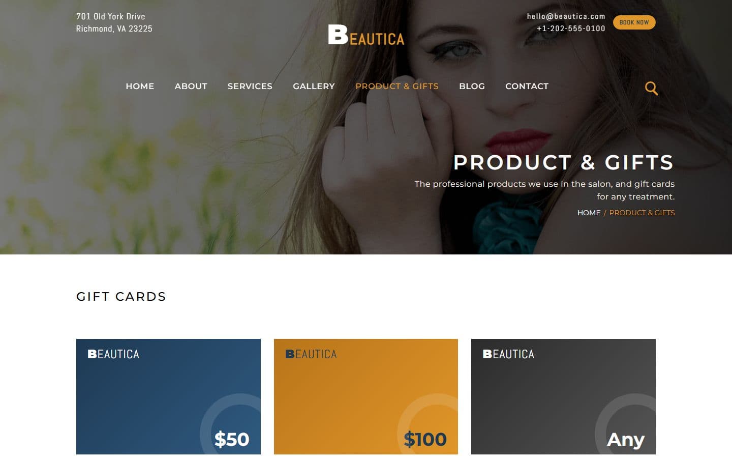 Beautica Products page