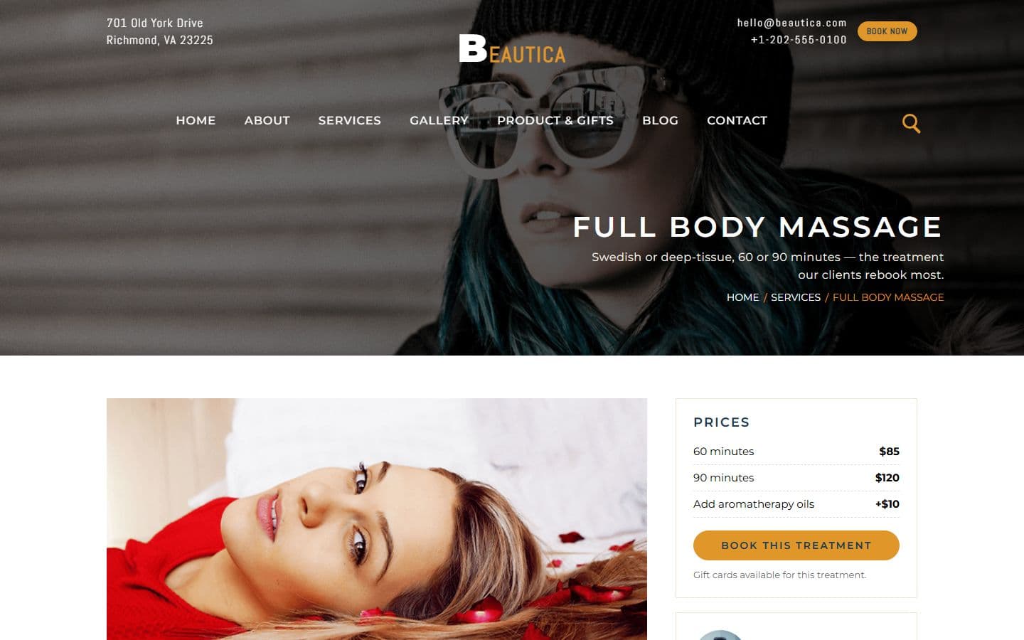 Beautica Service detail page