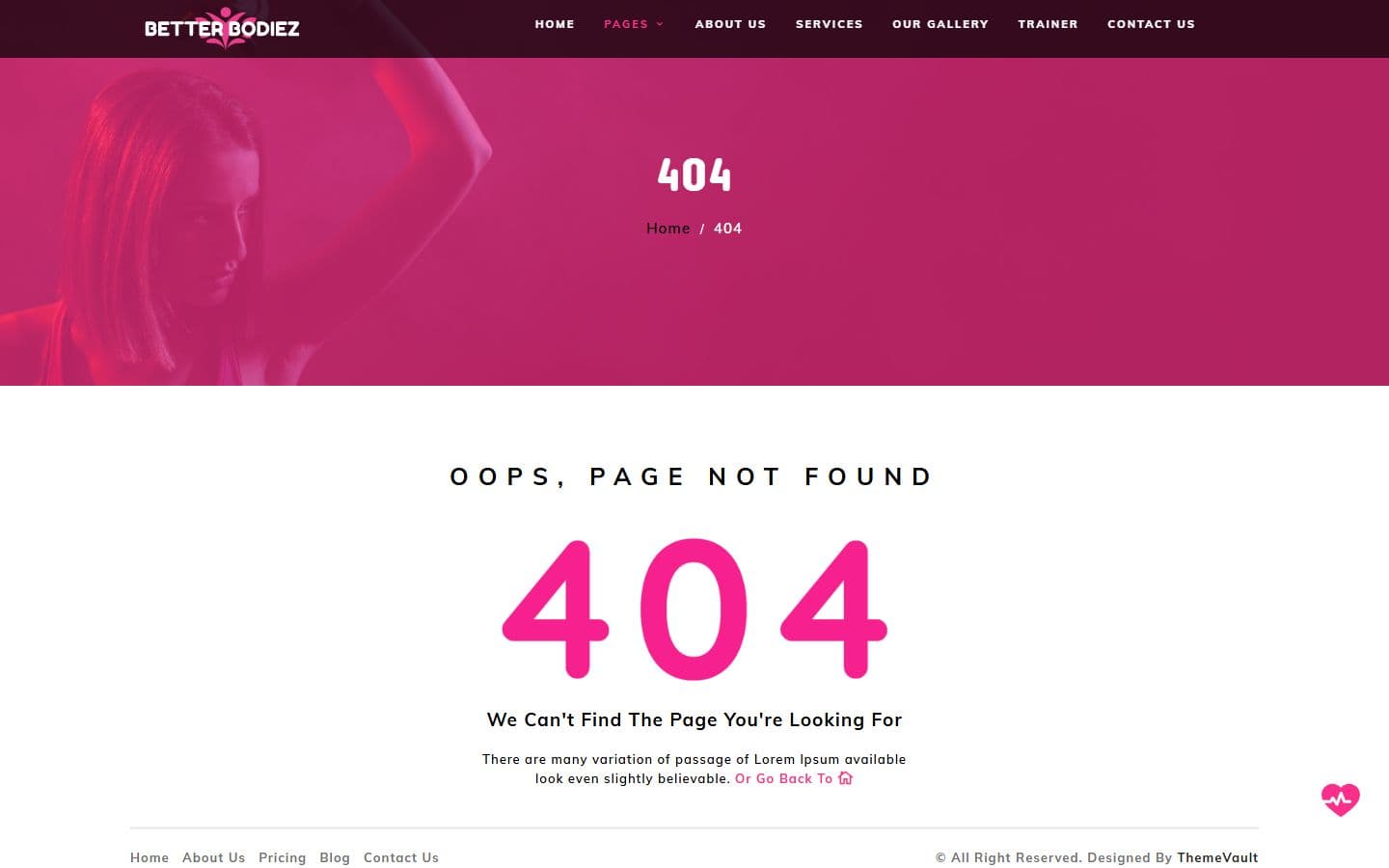 BetterBodiez 404 page