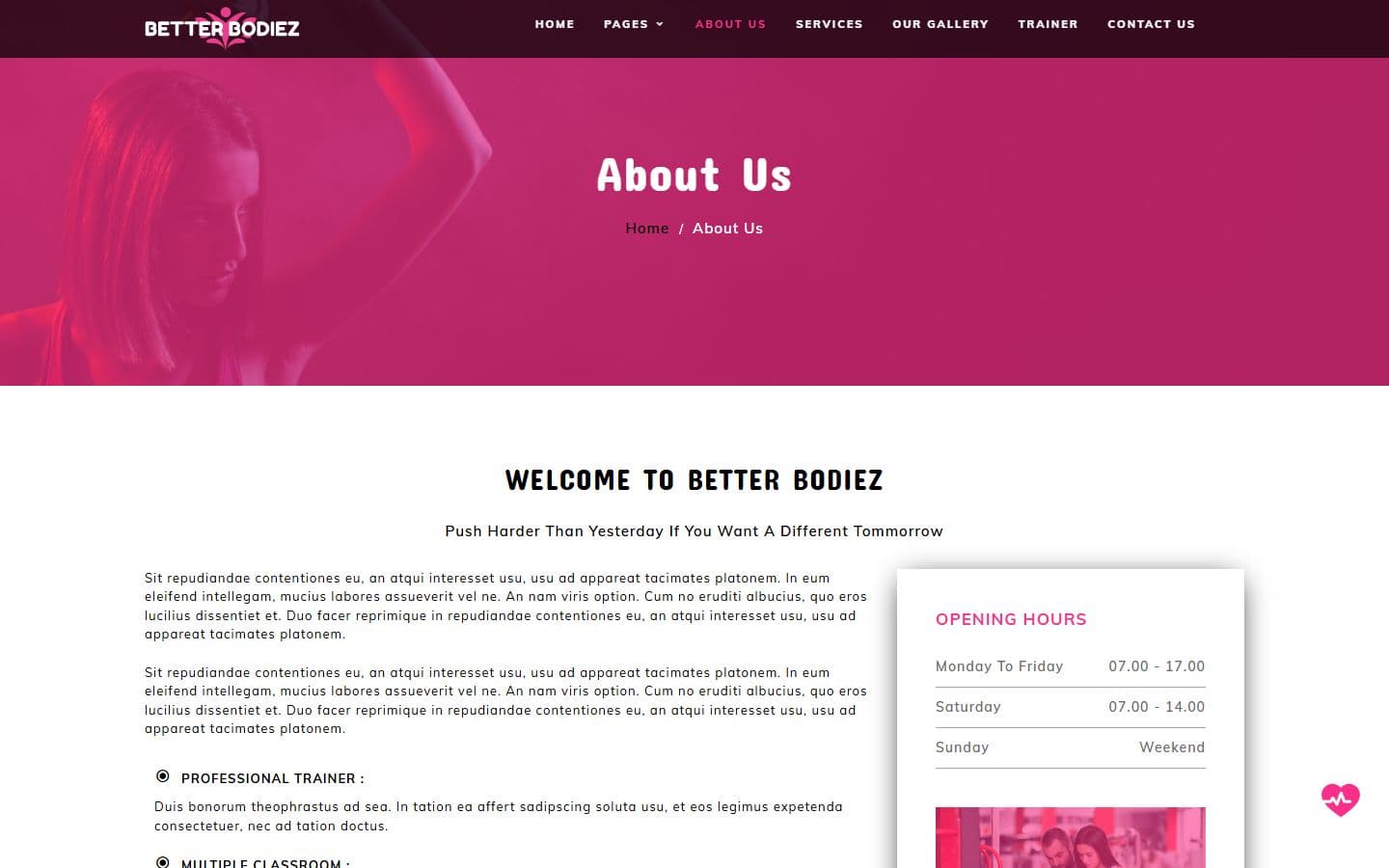 BetterBodiez Aboutus page