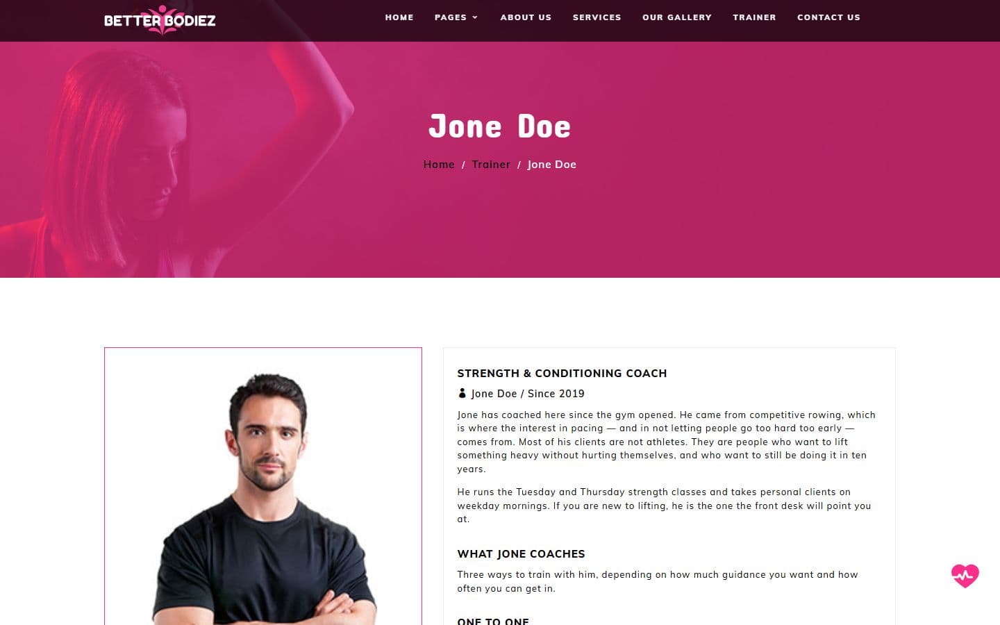 BetterBodiez Trainer detail page