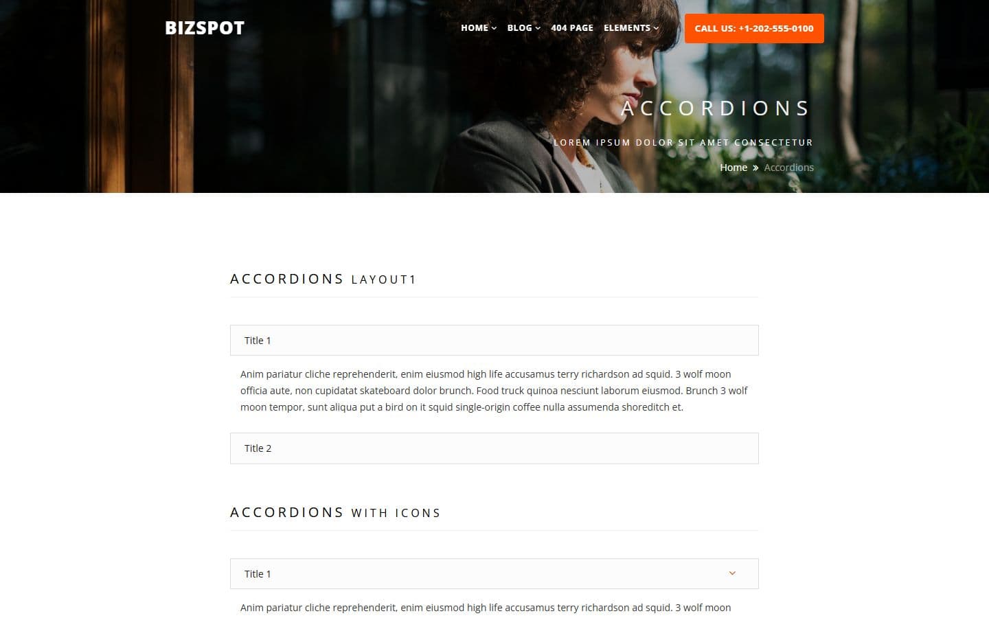 BizSpot Accordions page