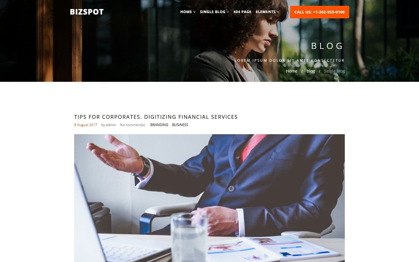 BizSpot Single blog page