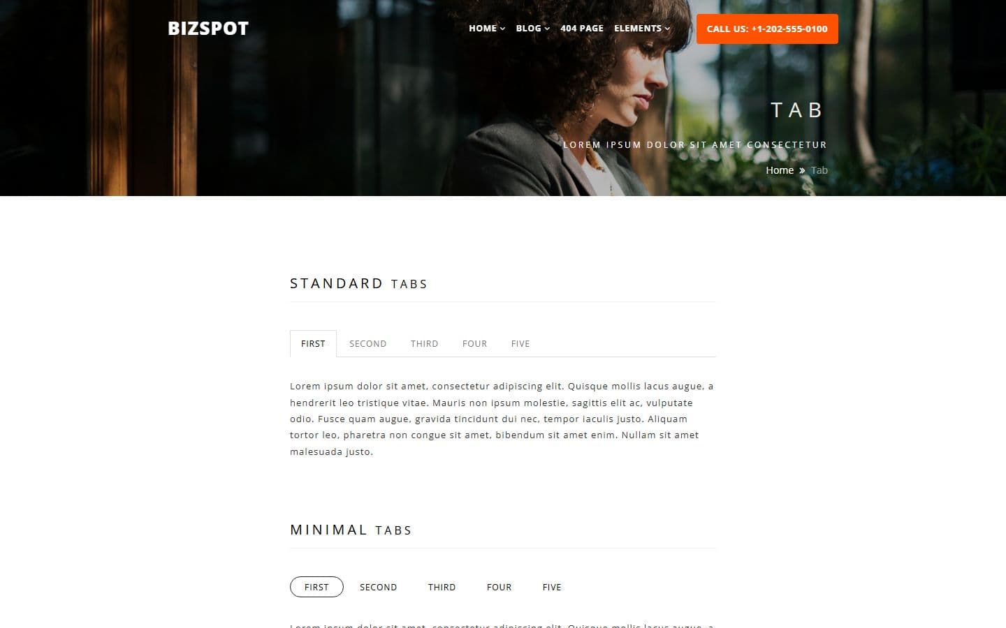 BizSpot Tab page