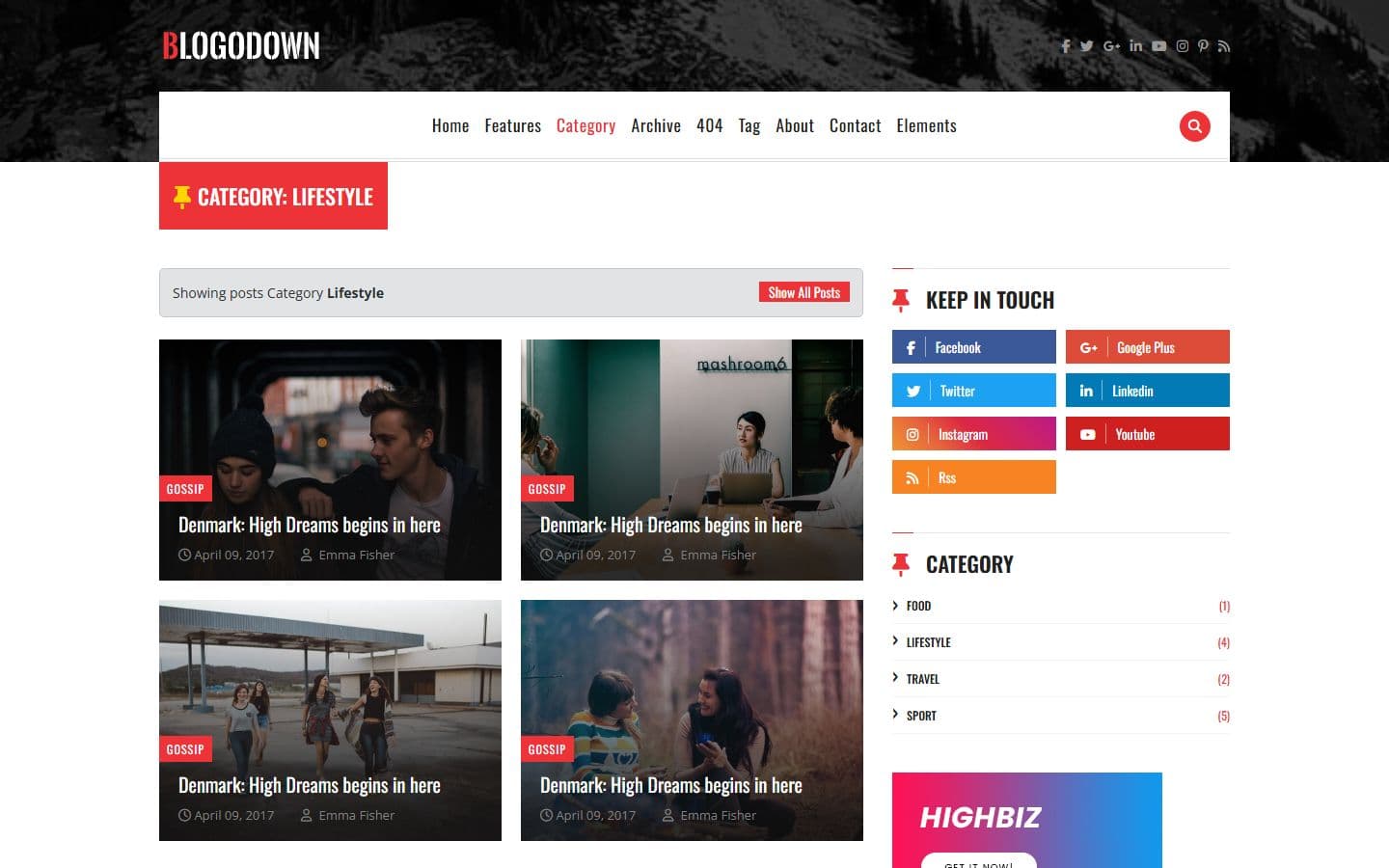 Blogodown Category page