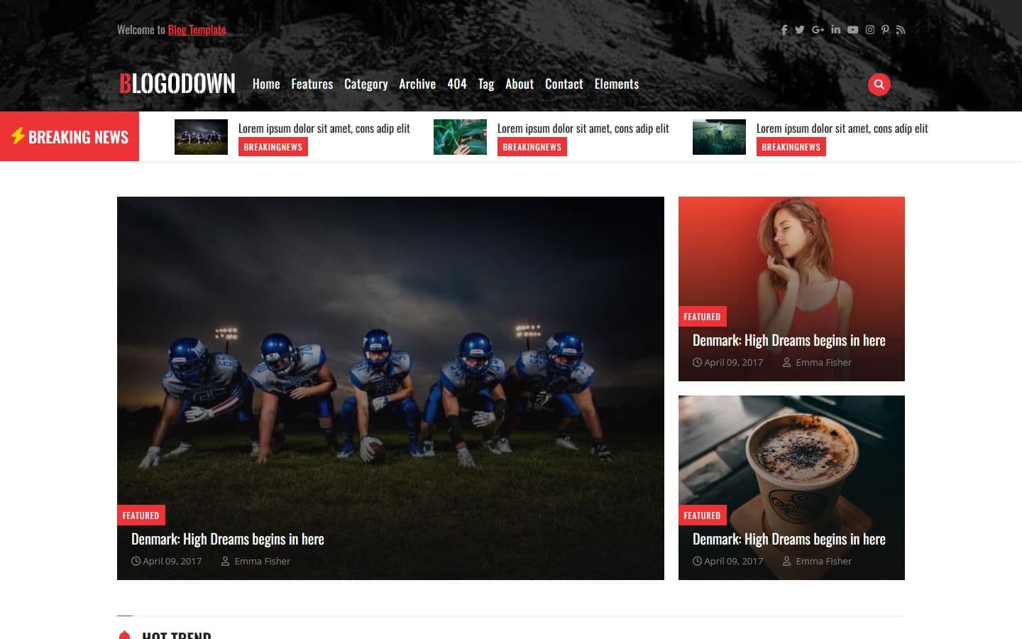 Blogodown Header style two page