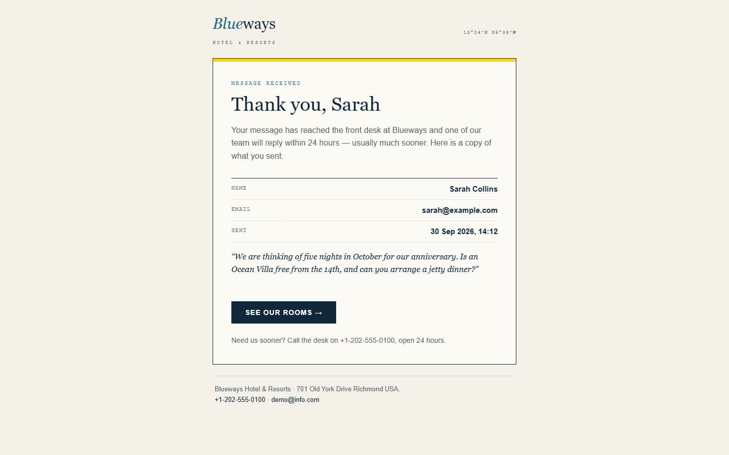Blueways Email: contact page