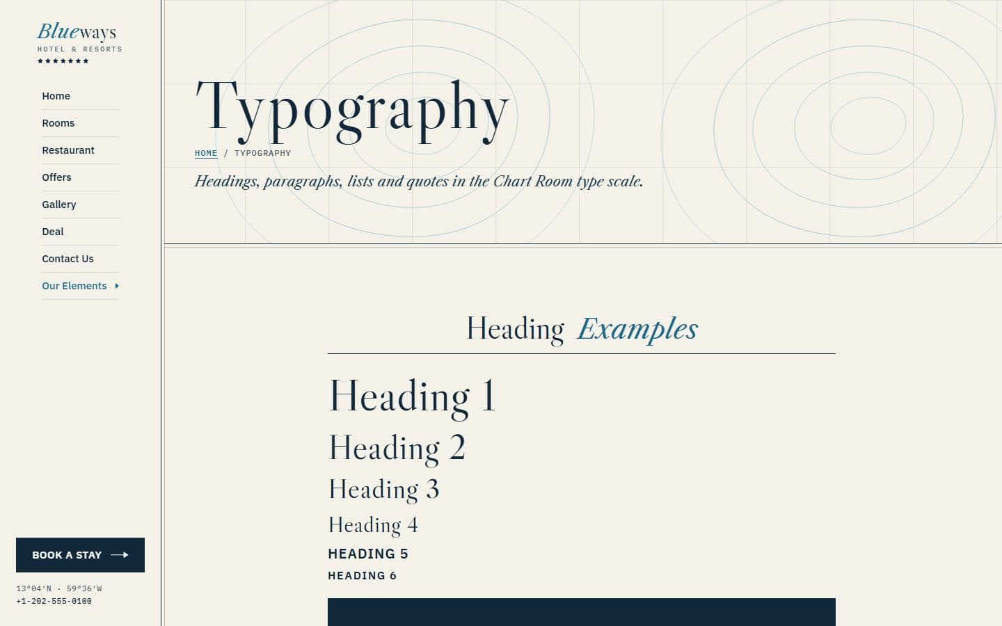 Blueways Typography page