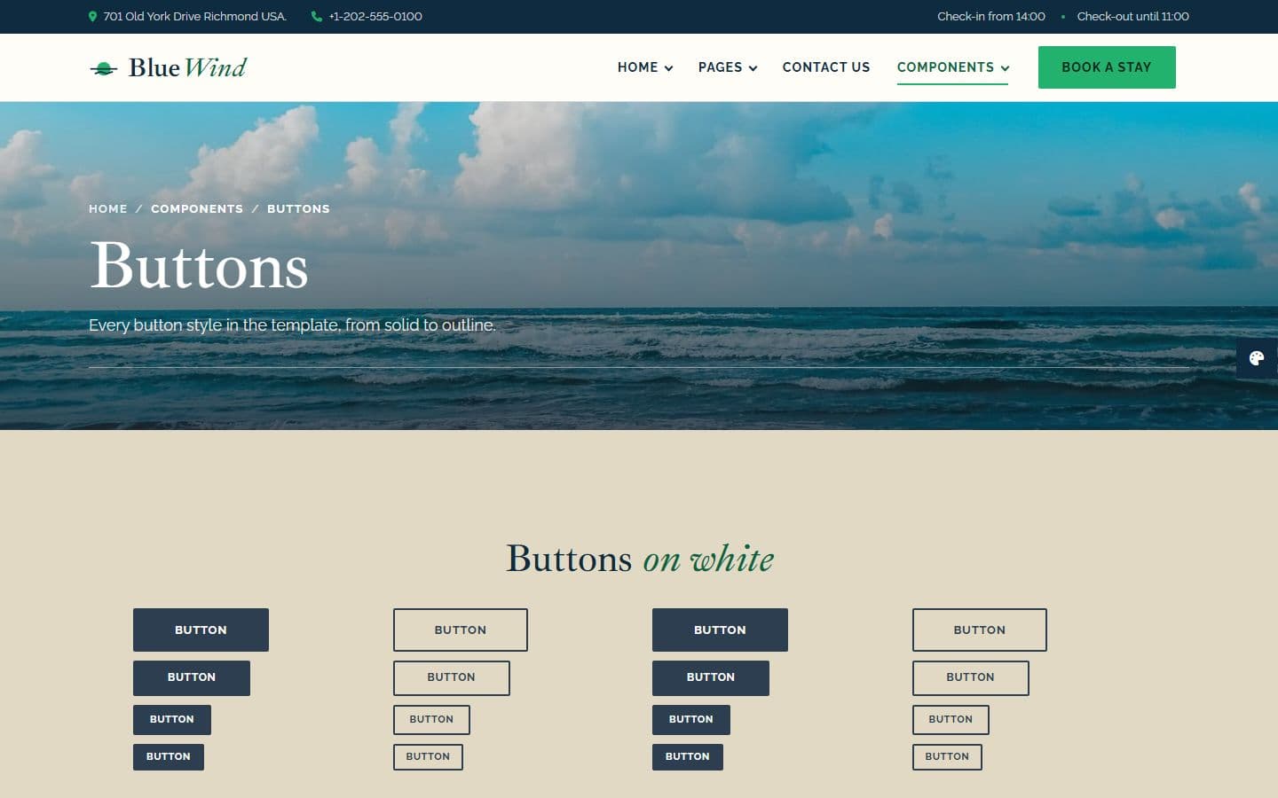 BlueWind Buttons page