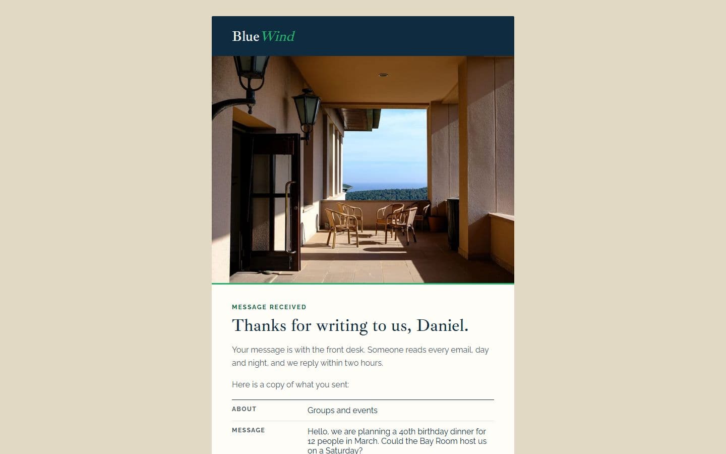 BlueWind Email: contact page