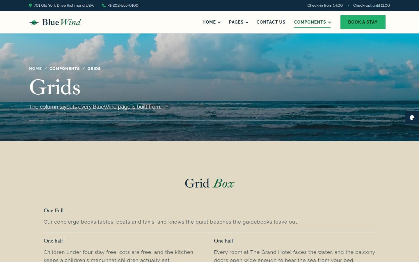 BlueWind Grid page