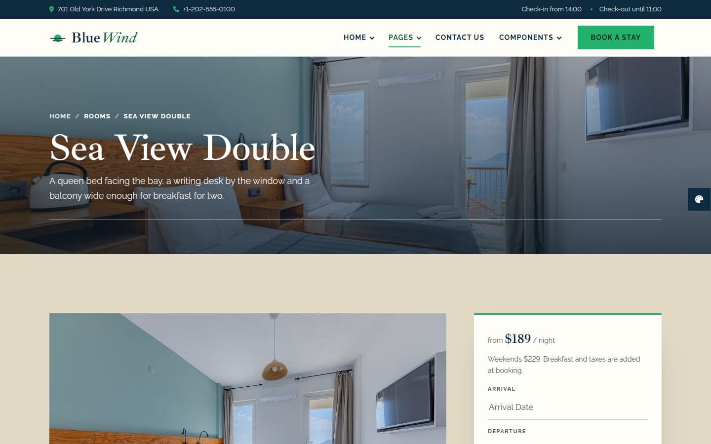 BlueWind Room details page