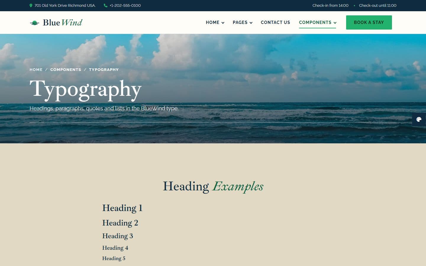 BlueWind Typography page