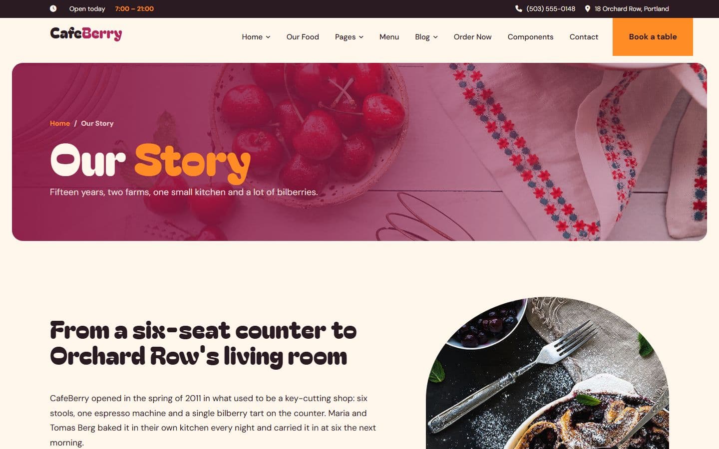 CafeBerry About page