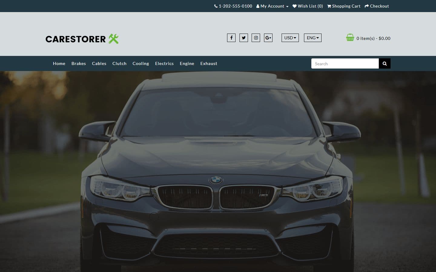 Carestorer – Responsive HTML5 Auto Parts Website Template home page
