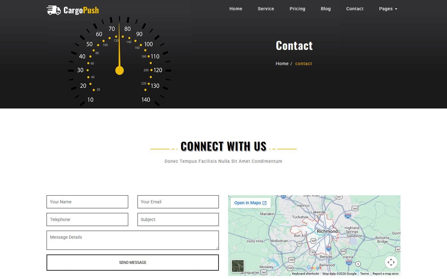 CargoPush Contact page