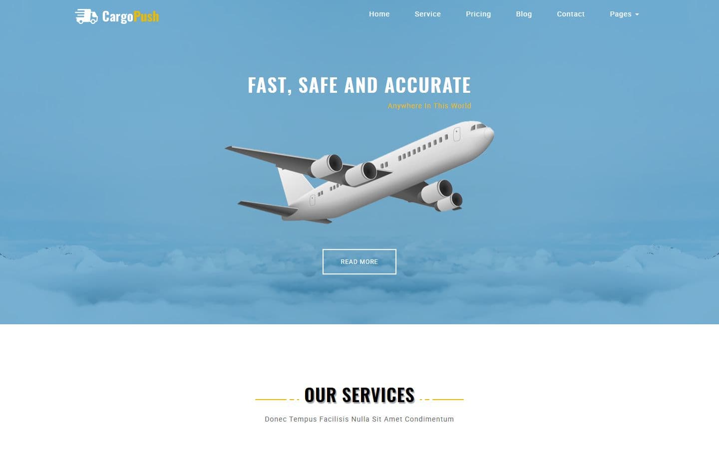 CargoPush – HTML5 Logistics Company Website Template home page