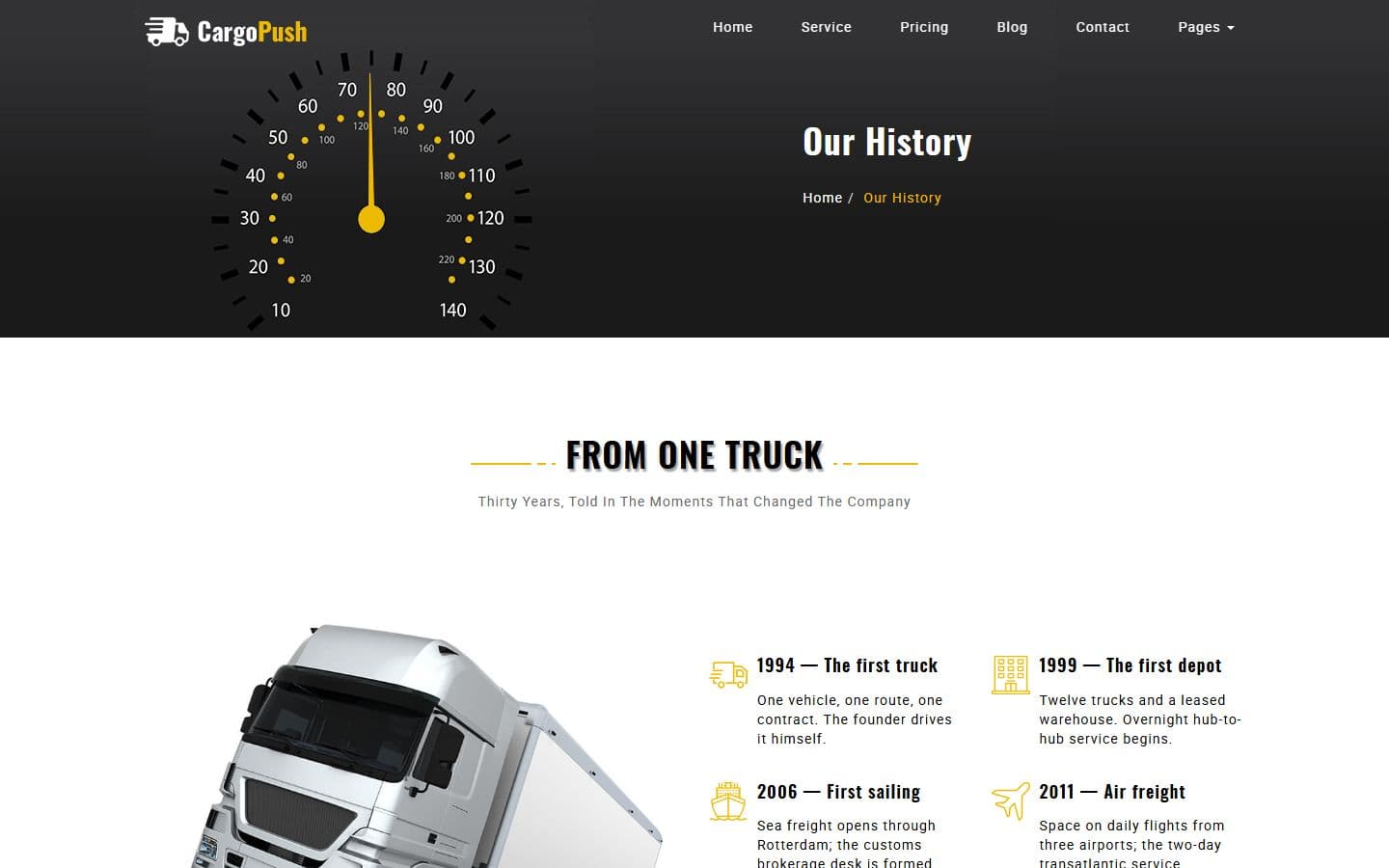 CargoPush Our history page