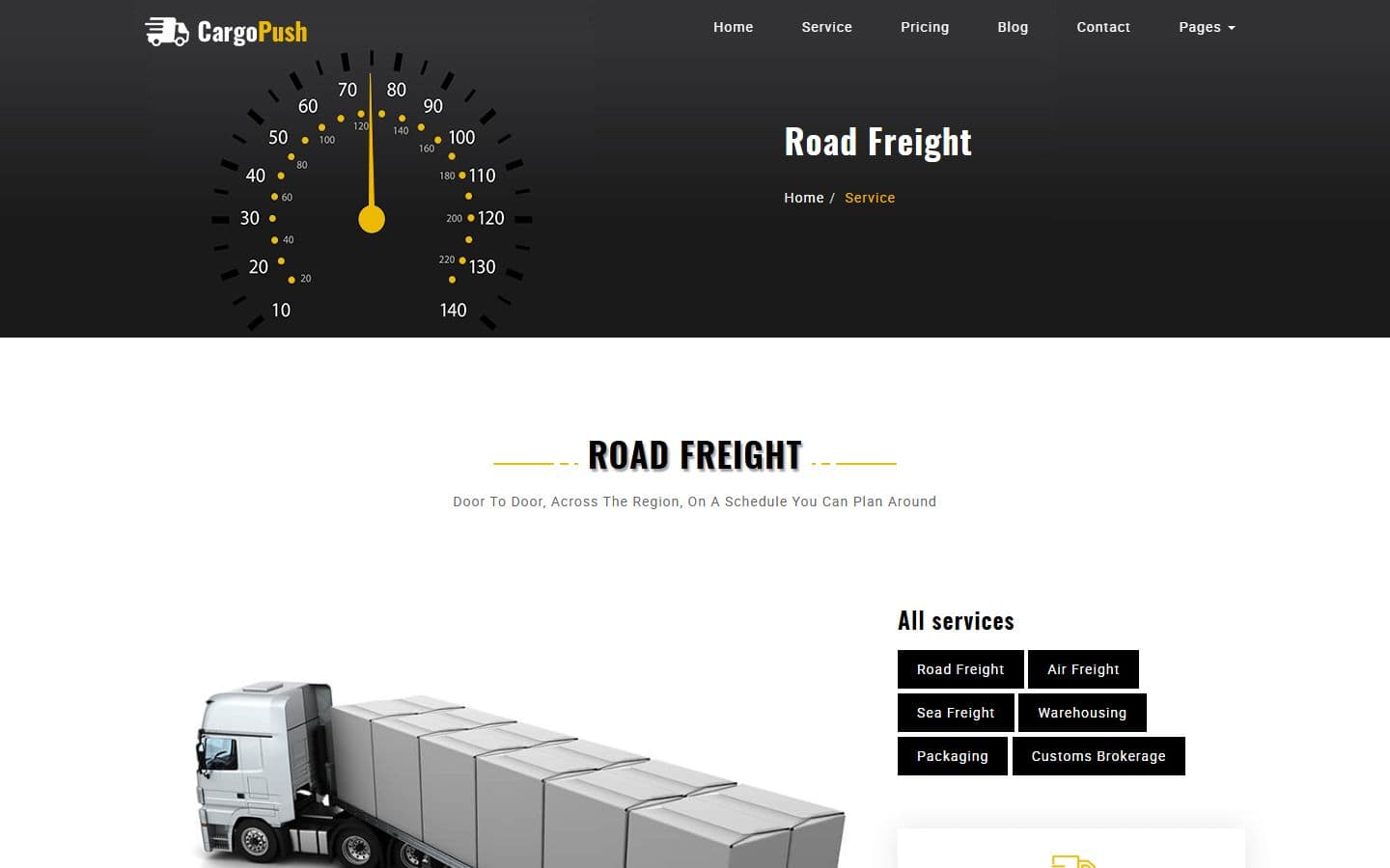 CargoPush Single service page