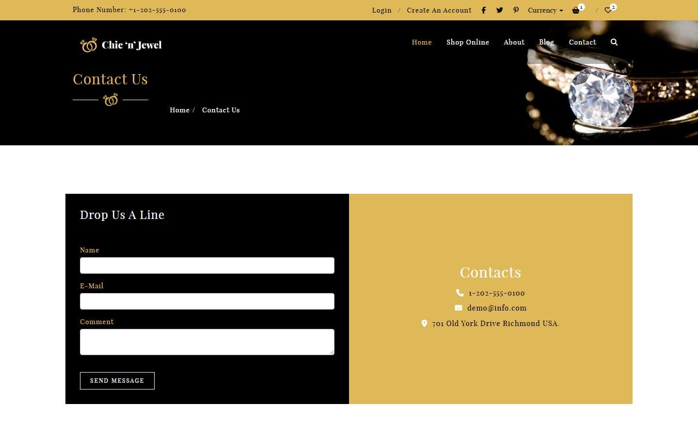 Chic-n-Jewel Contact page