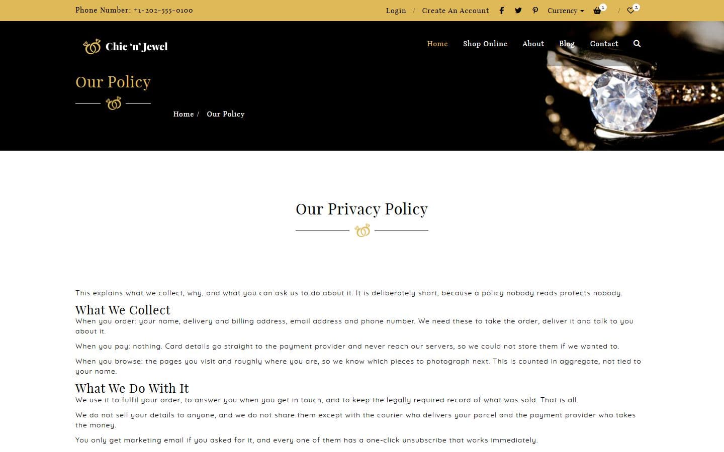 Chic-n-Jewel Privacy page