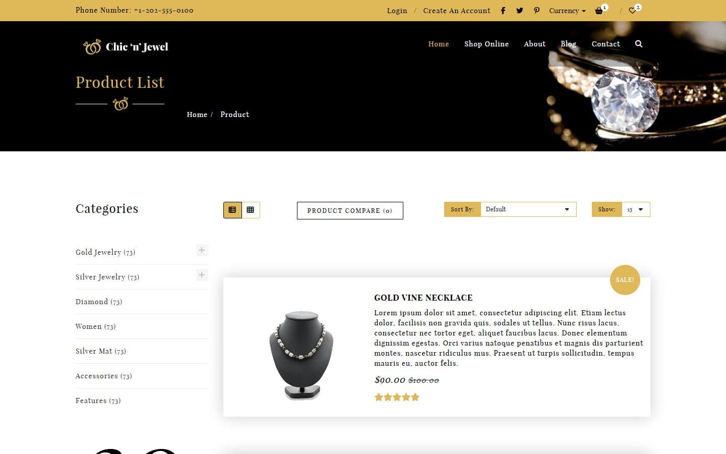 Chic-n-Jewel Product list page