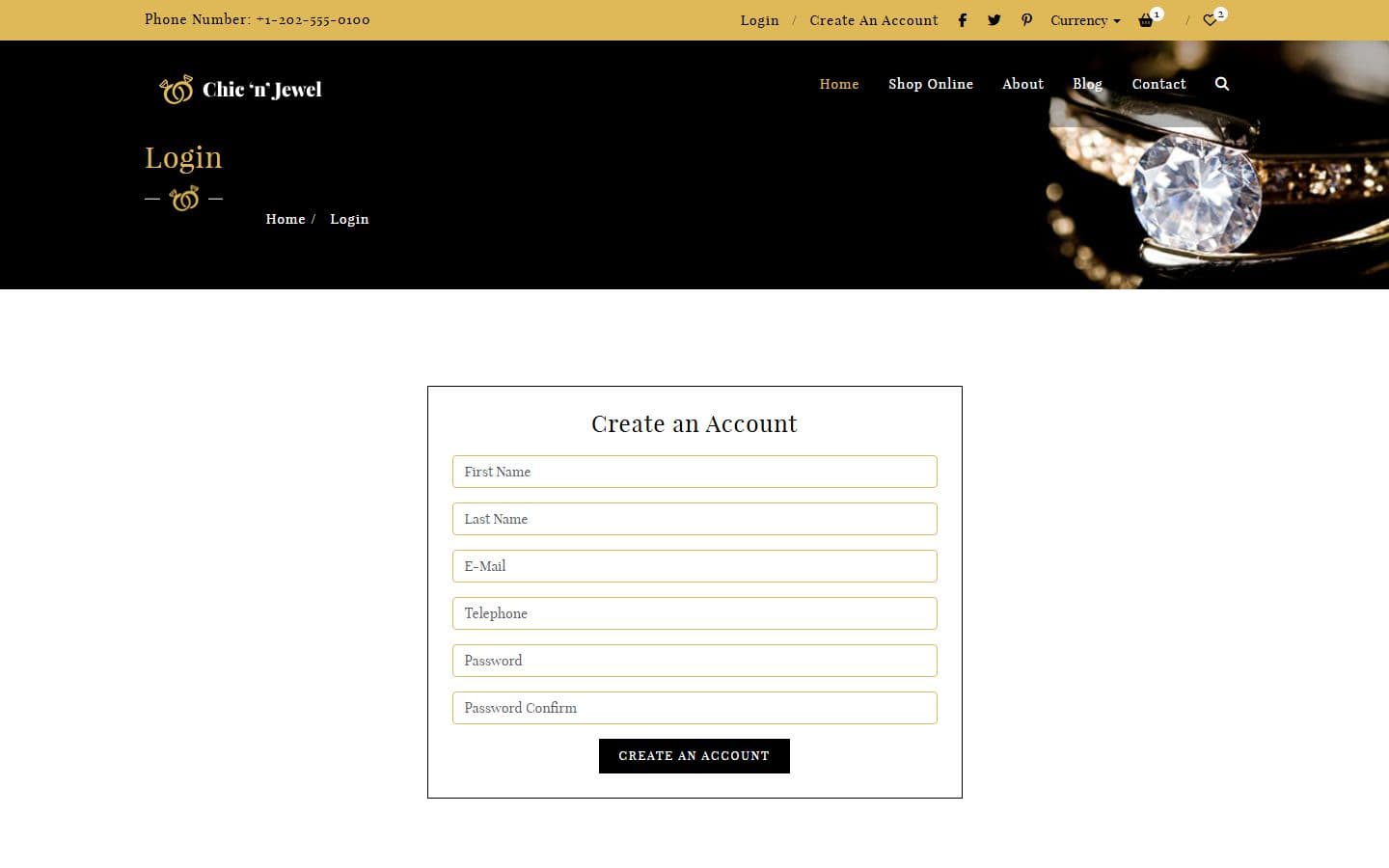Chic-n-Jewel Register page
