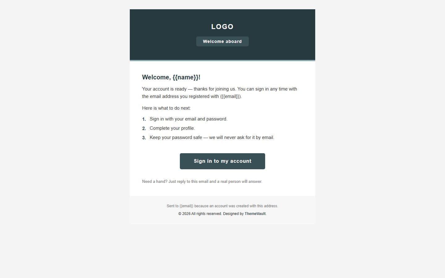 Classic Login Email: welcome page