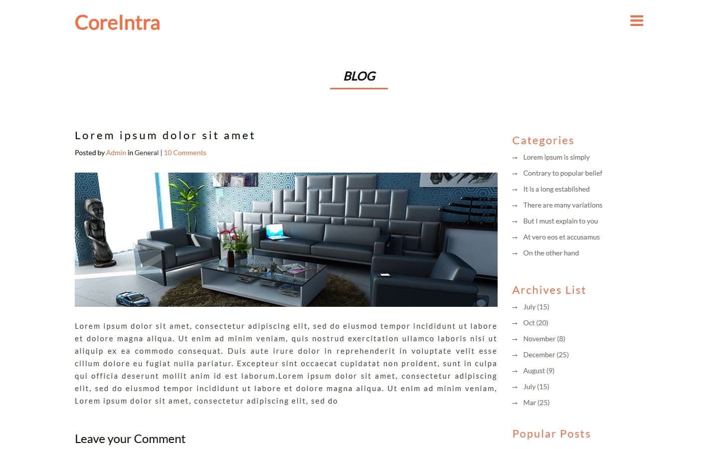 Coreintra Single blog page