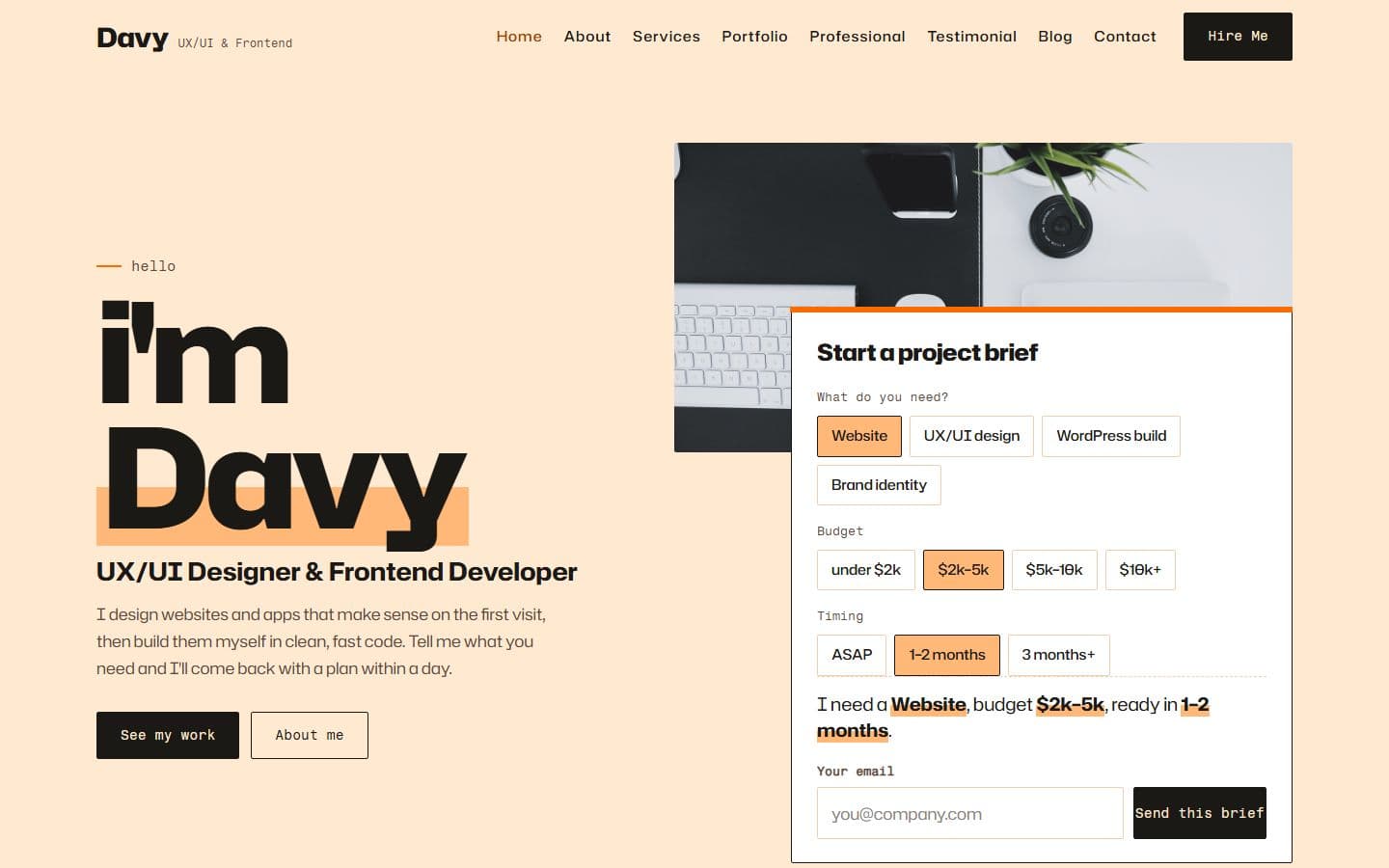 Davy-Del — Studio Brief design
