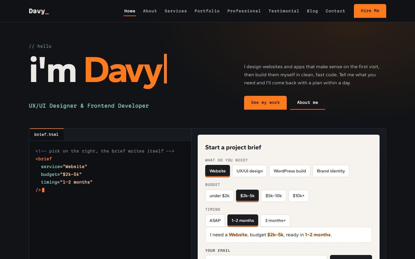 Davy-Del — Code + Canvas design