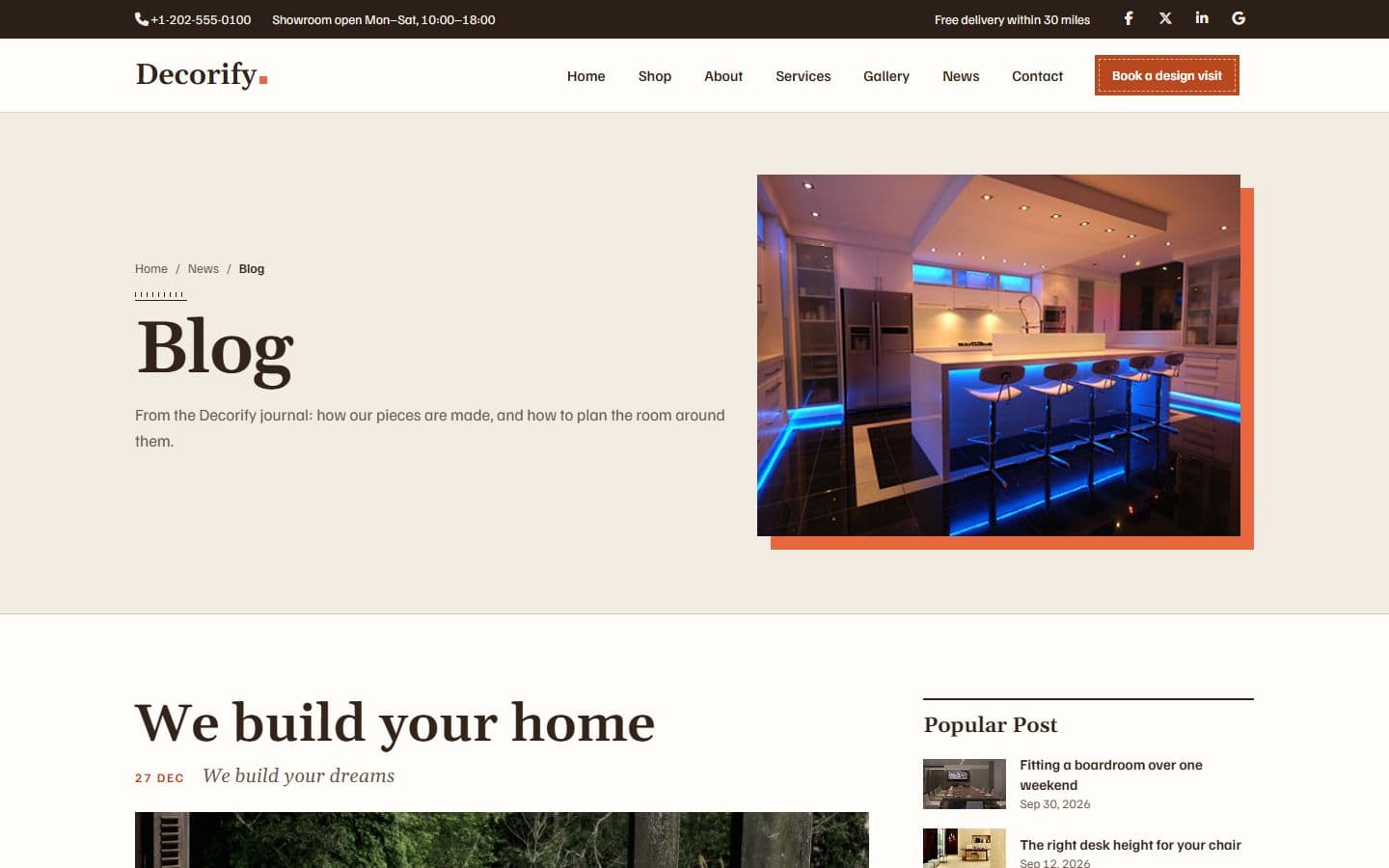Decorify Single blog page
