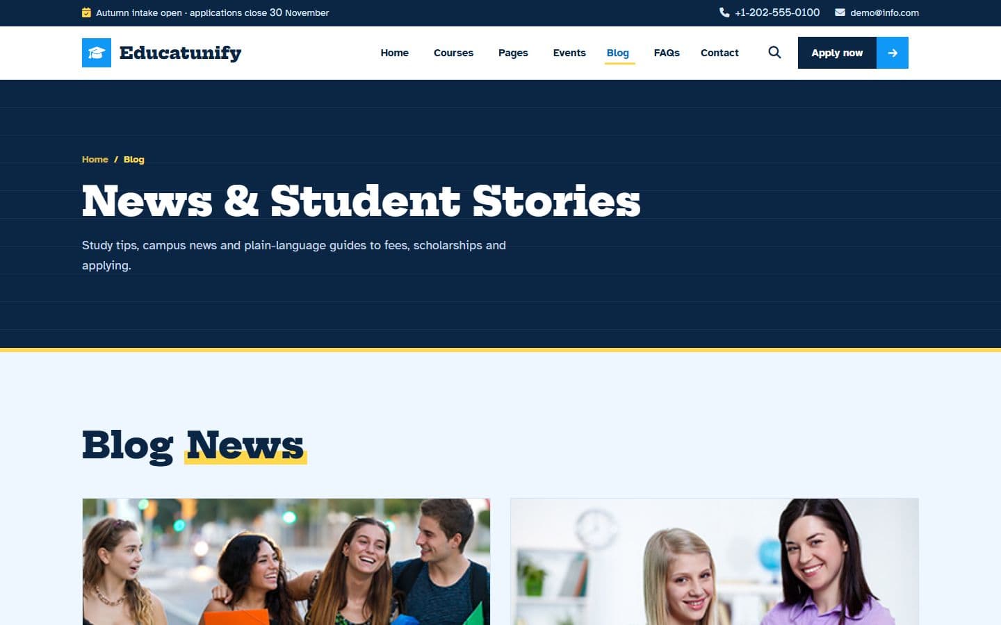Educatunify Blog 2column page