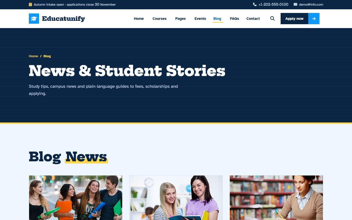 Educatunify Blog 3column page