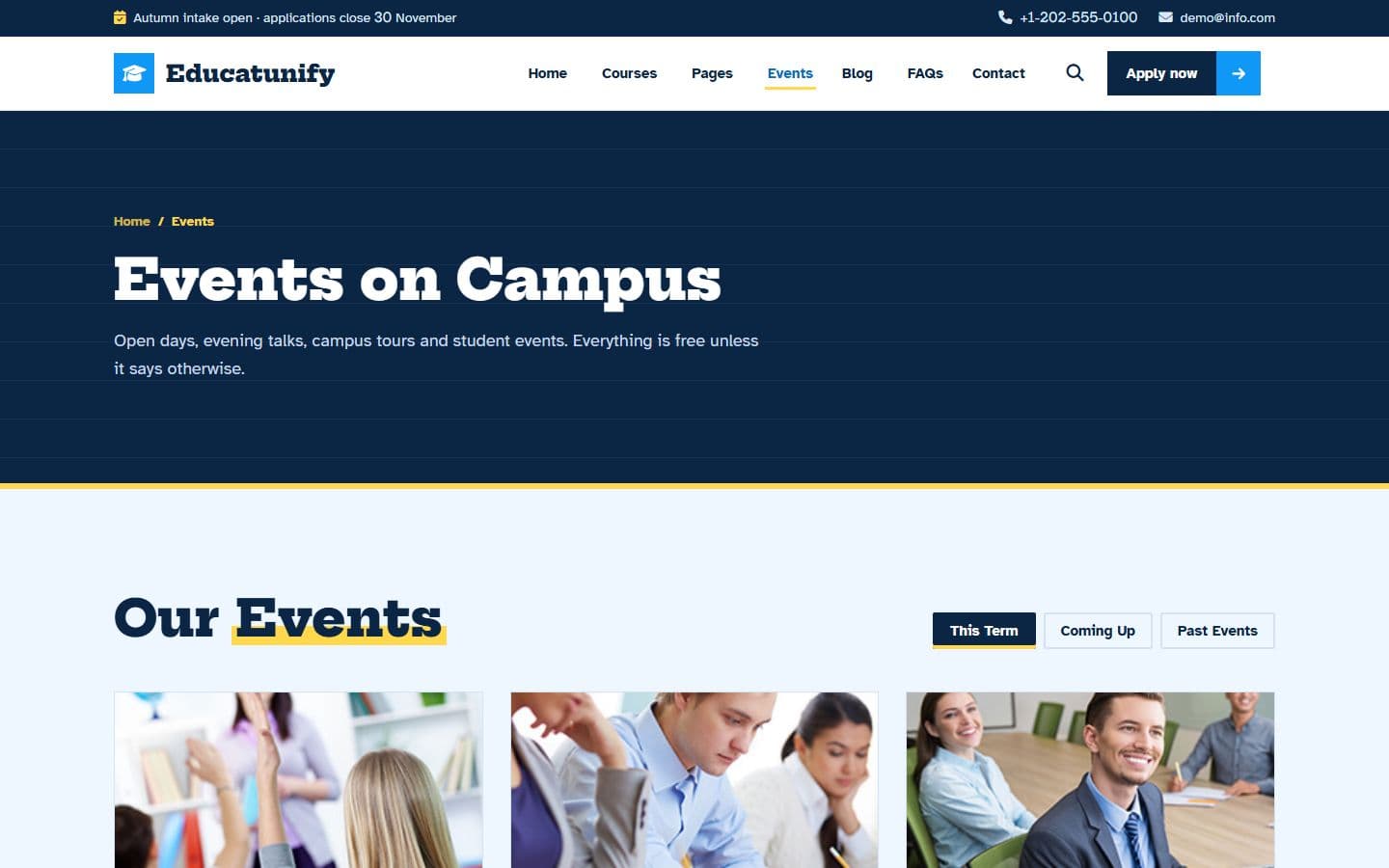 Educatunify Event page