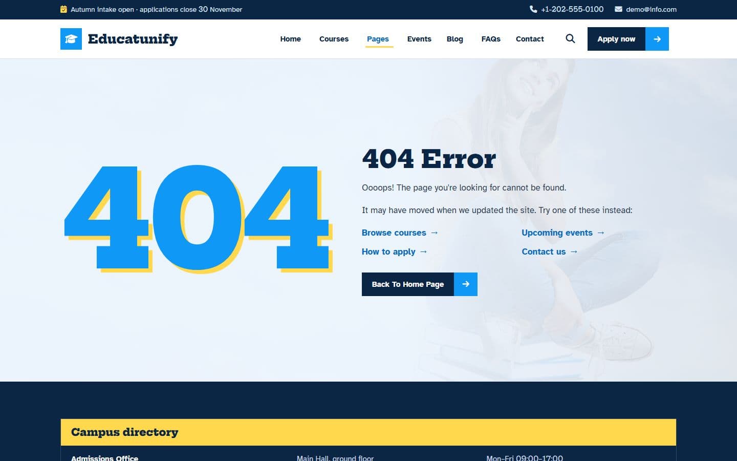 Educatunify Page404 page