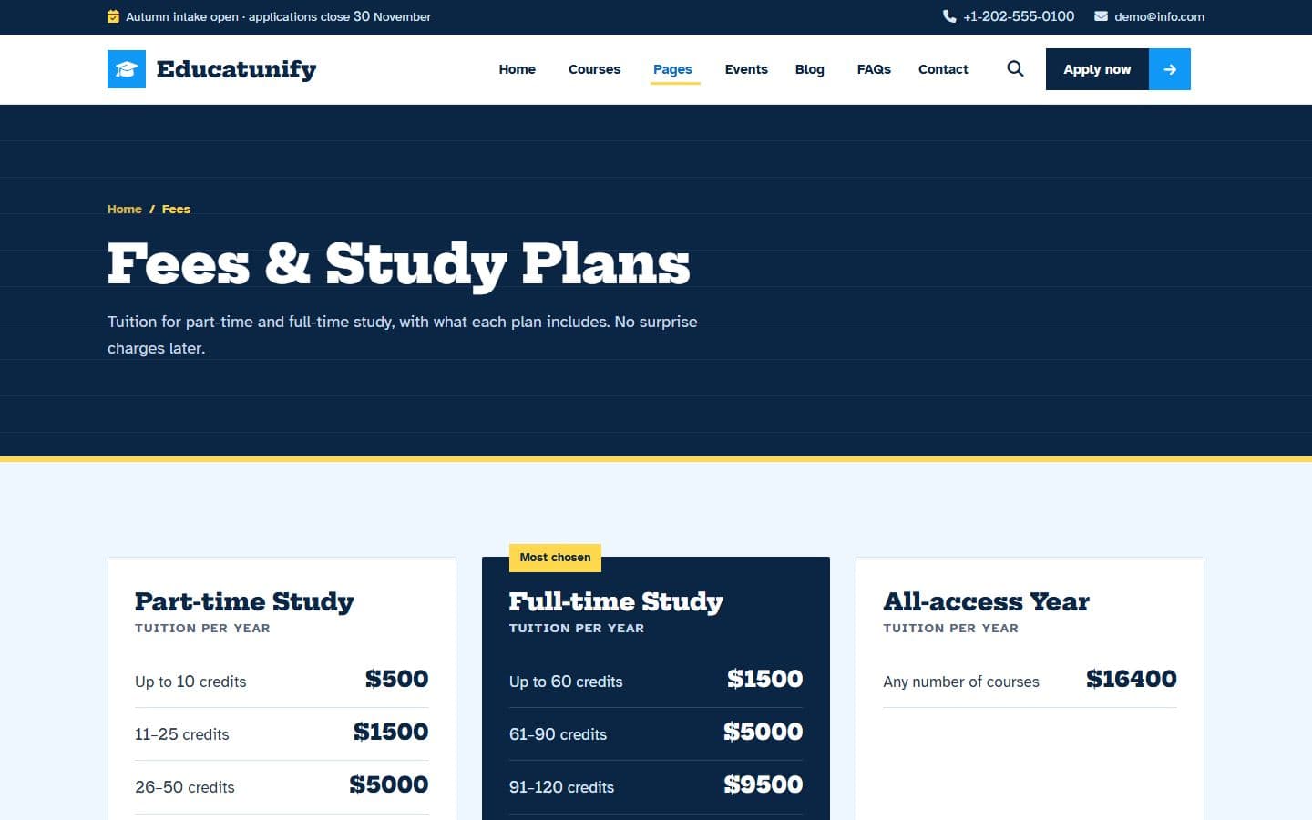 Educatunify Price page