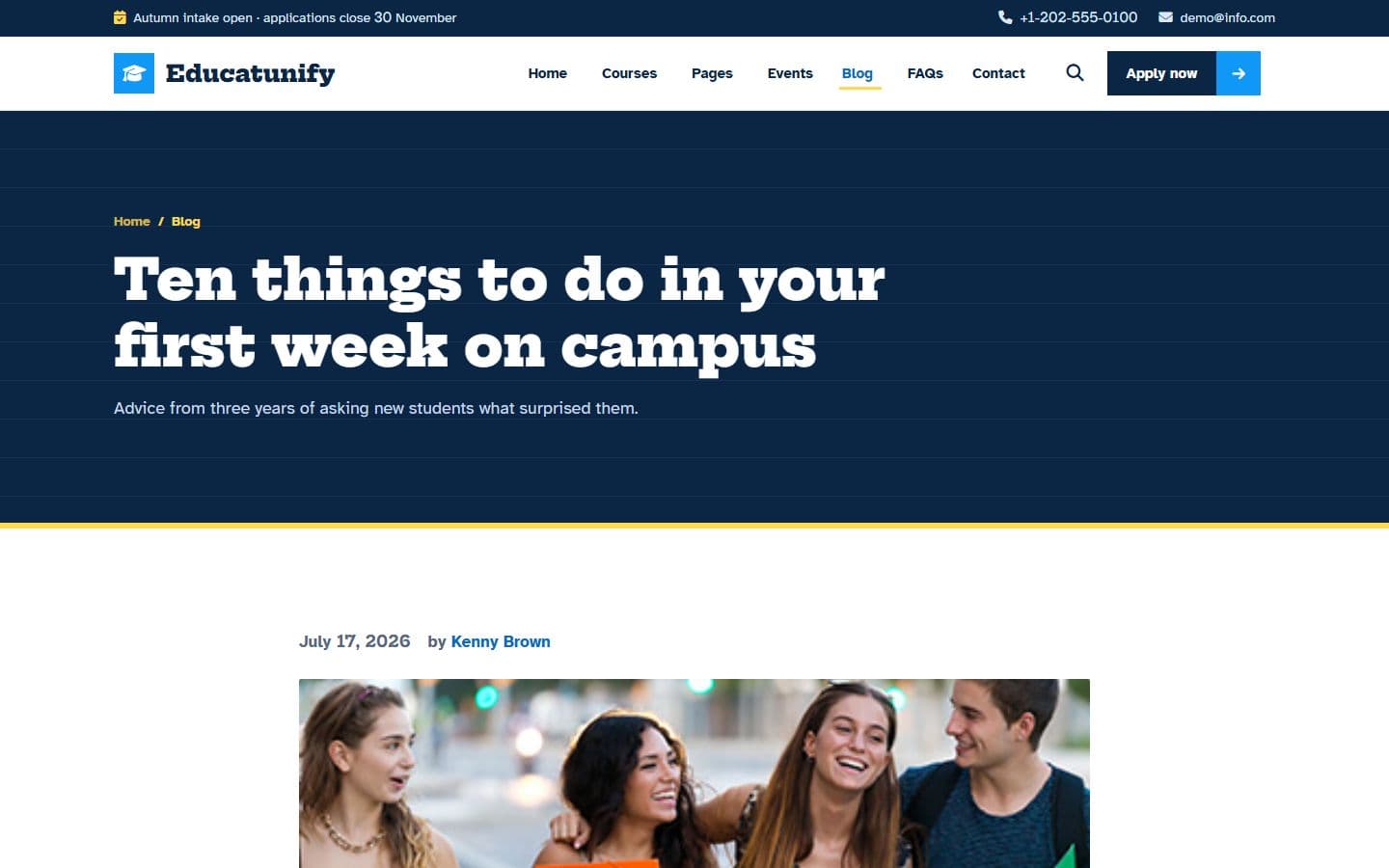 Educatunify Single blog full page