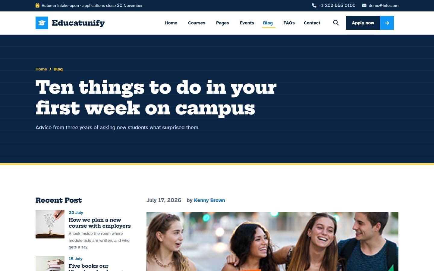 Educatunify Single blog left page