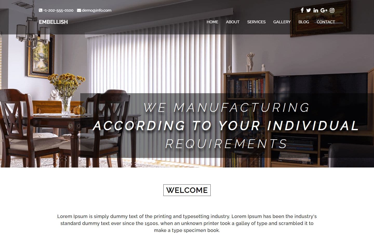 Embellish - Responsive Free Interior Design Website HTML Template home page