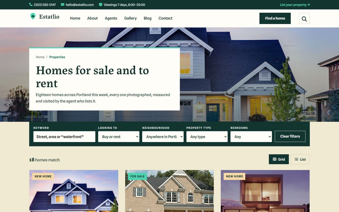 Estatlio Properties page