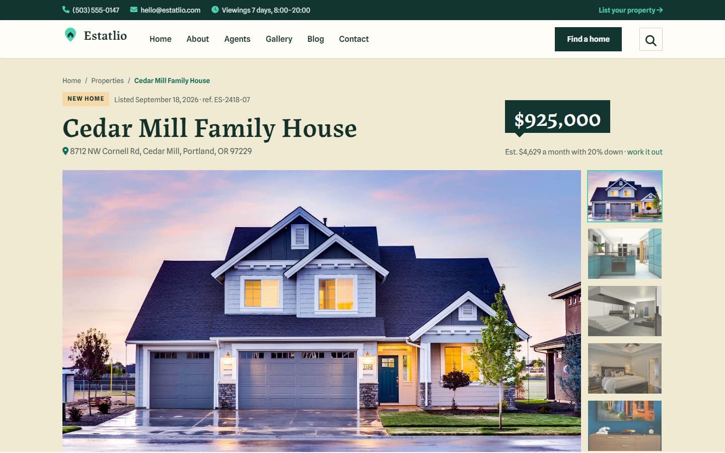 Estatlio Property page