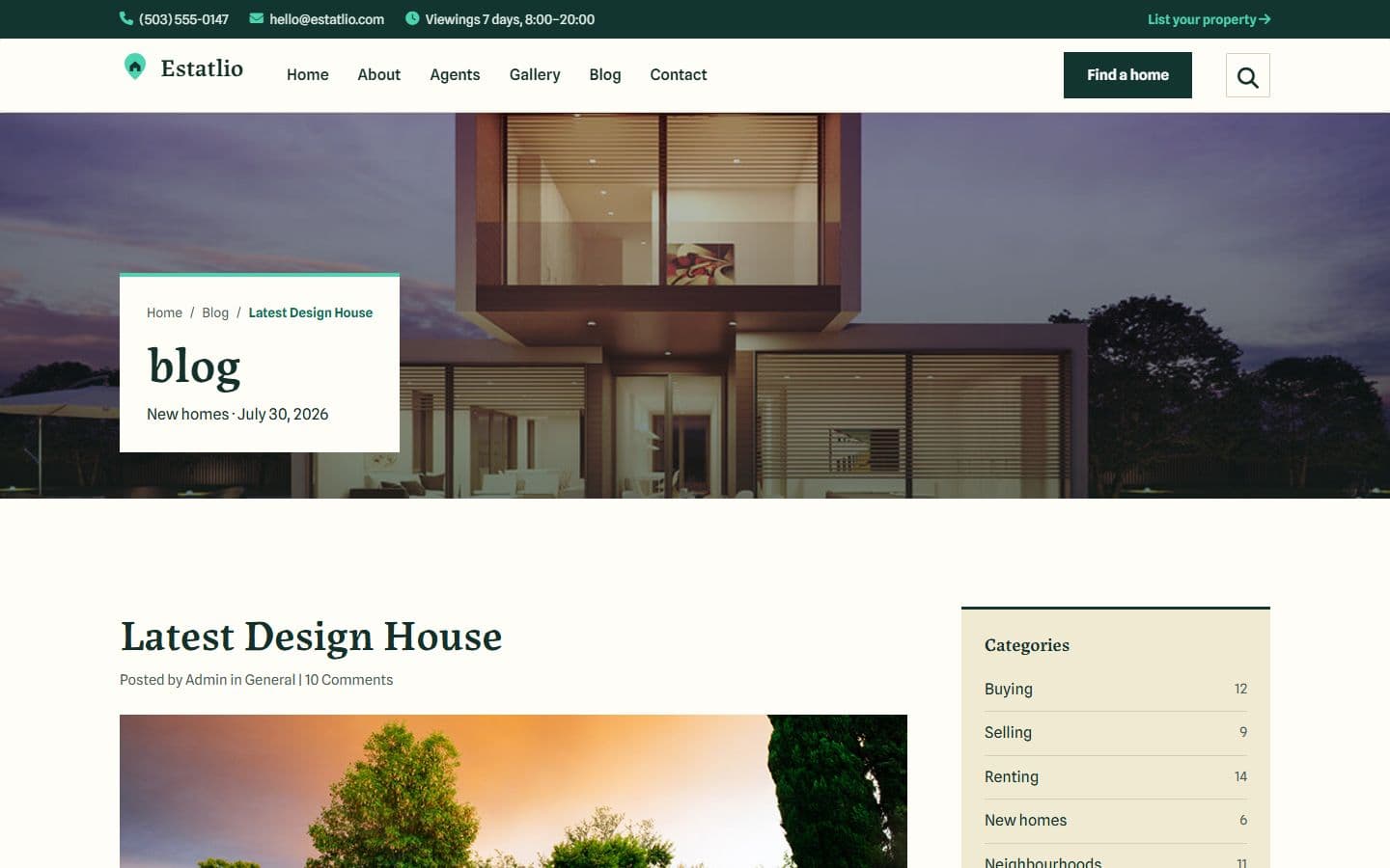 Estatlio Single blog page