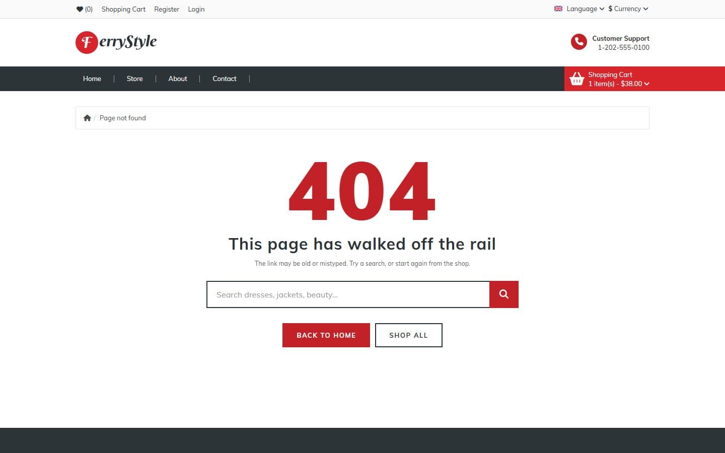 FerryStyle 404 page