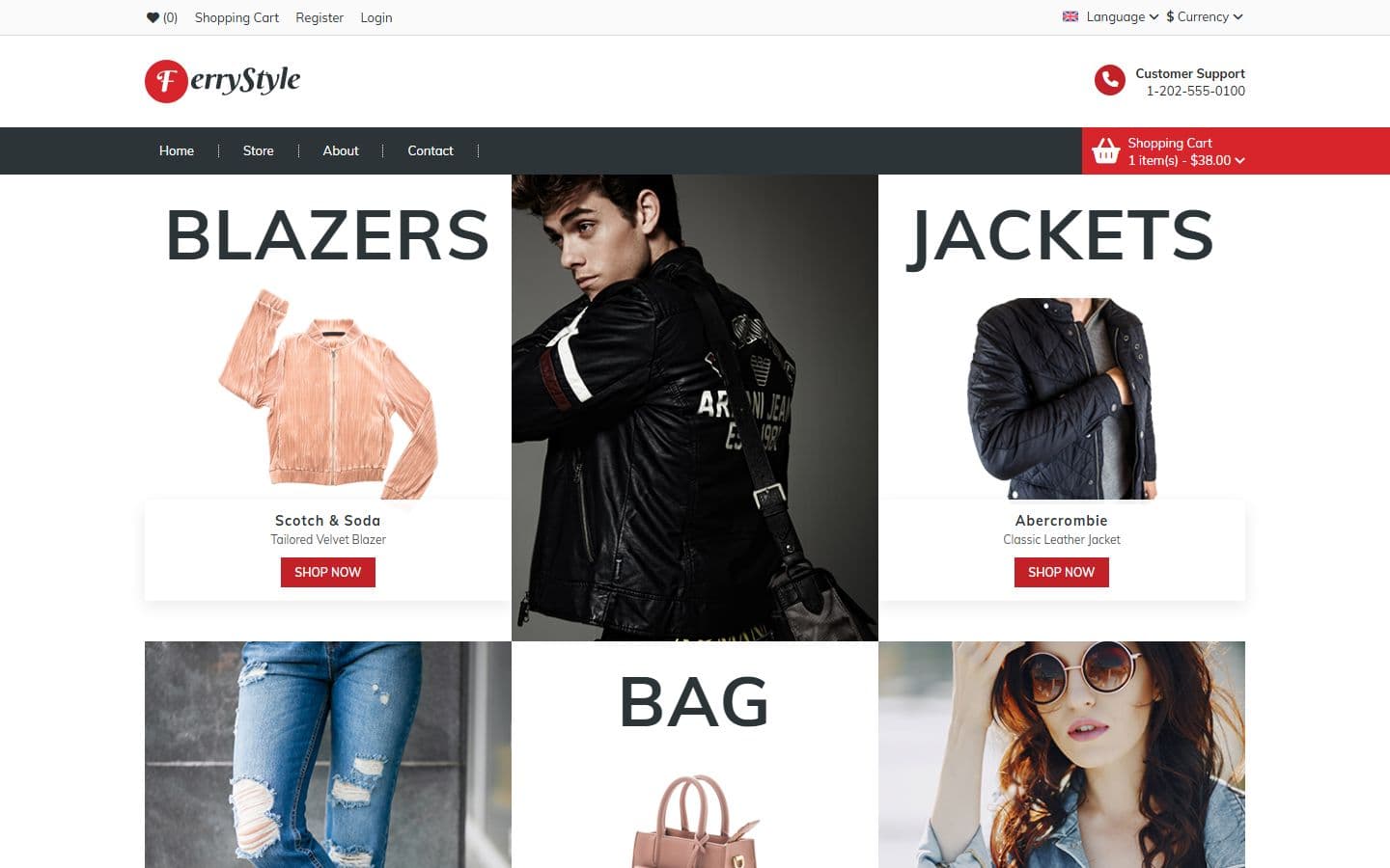 FerryStyle - Online Shopping Website Design Template home page