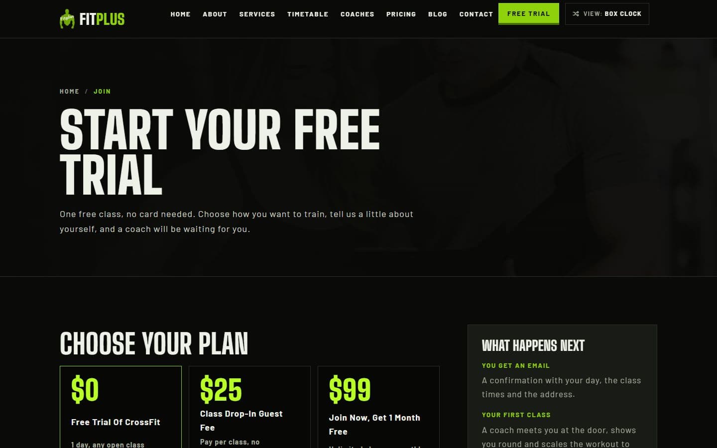 FitPlus Join page