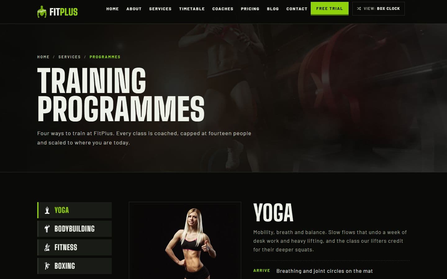 FitPlus Service page