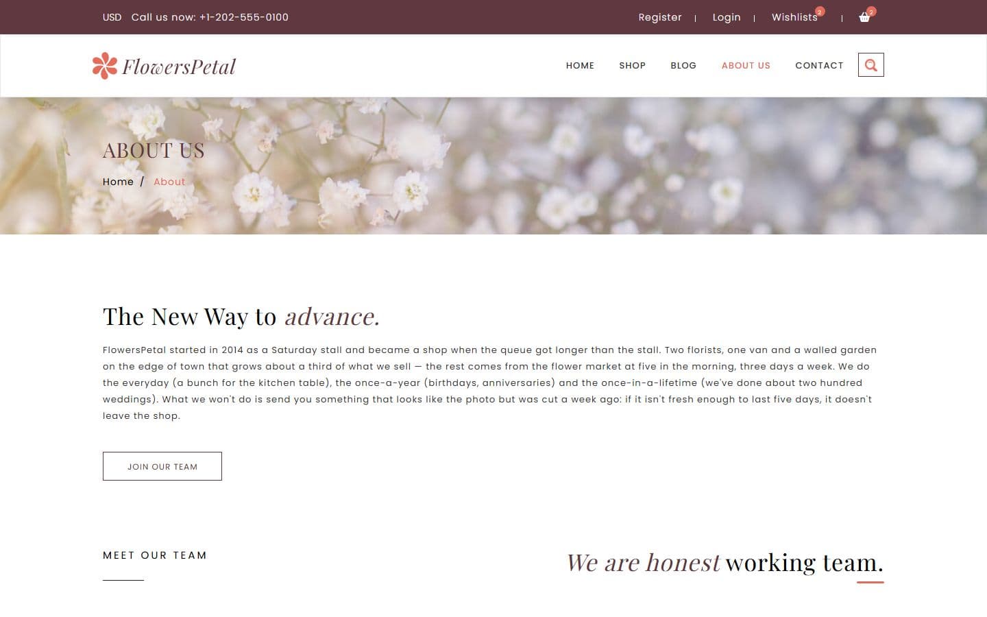 FlowersPetal About page