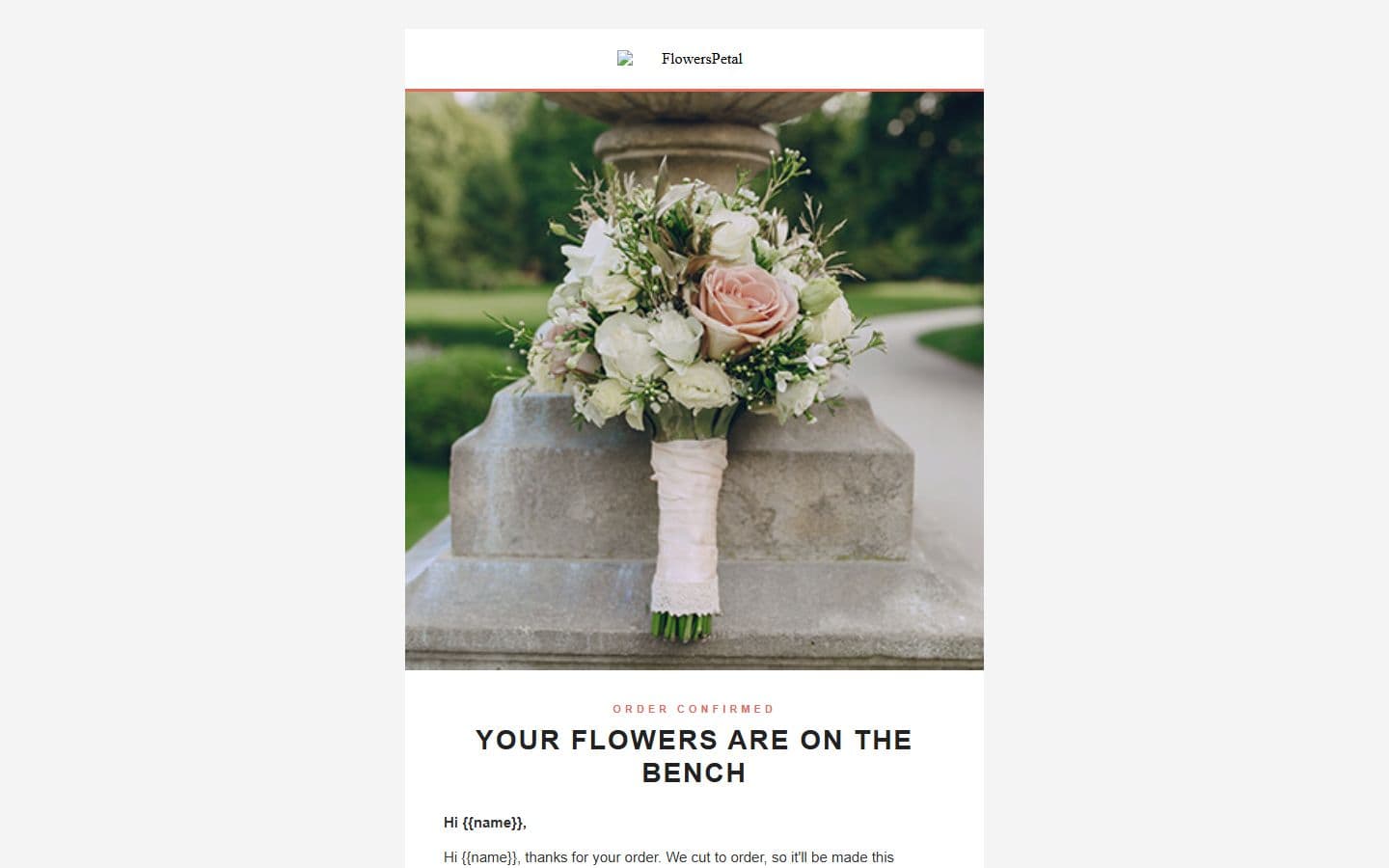 FlowersPetal Email: order page